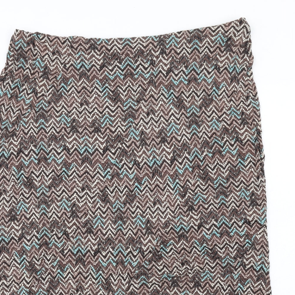 Yours Womens Brown Herringbone Viscose A-Line Skirt Size 22