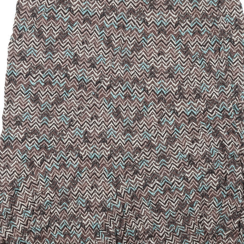 Yours Womens Brown Herringbone Viscose A-Line Skirt Size 22