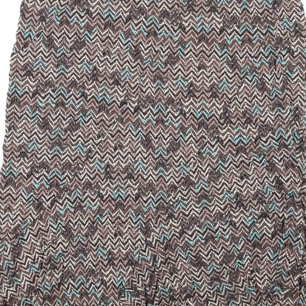Yours Womens Brown Herringbone Viscose A-Line Skirt Size 22