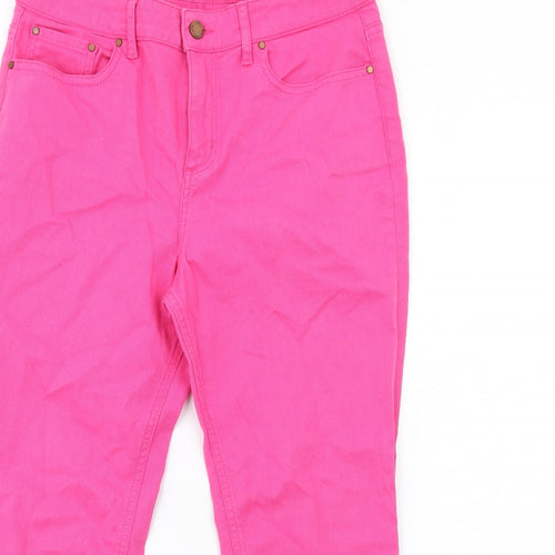 Boden Womens Pink Cotton Straight Jeans Size 12 L26 in Regular Zip