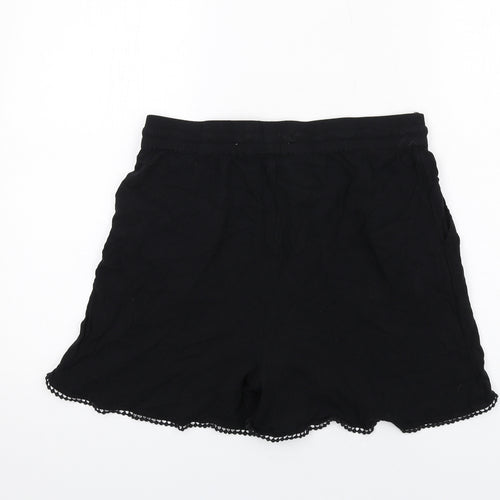 Marks and Spencer Womens Black Viscose Bermuda Shorts Size 10 Regular Pull On