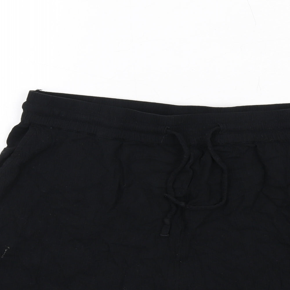 Marks and Spencer Womens Black Viscose Bermuda Shorts Size 10 Regular Pull On