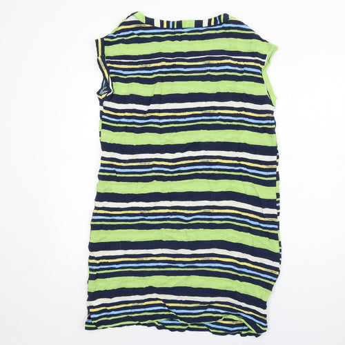 NEXT Womens Multicoloured Striped Viscose A-Line Size 16 Round Neck Pullover