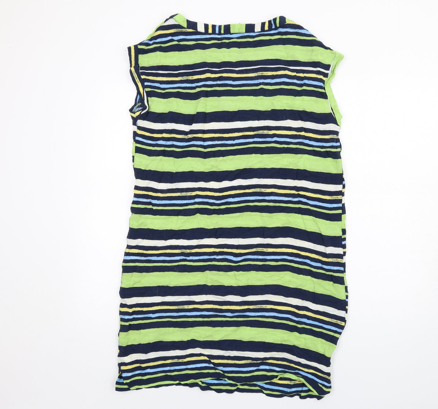 NEXT Womens Multicoloured Striped Viscose A-Line Size 16 Round Neck Pullover