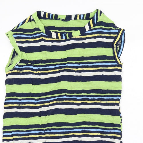 NEXT Womens Multicoloured Striped Viscose A-Line Size 16 Round Neck Pullover