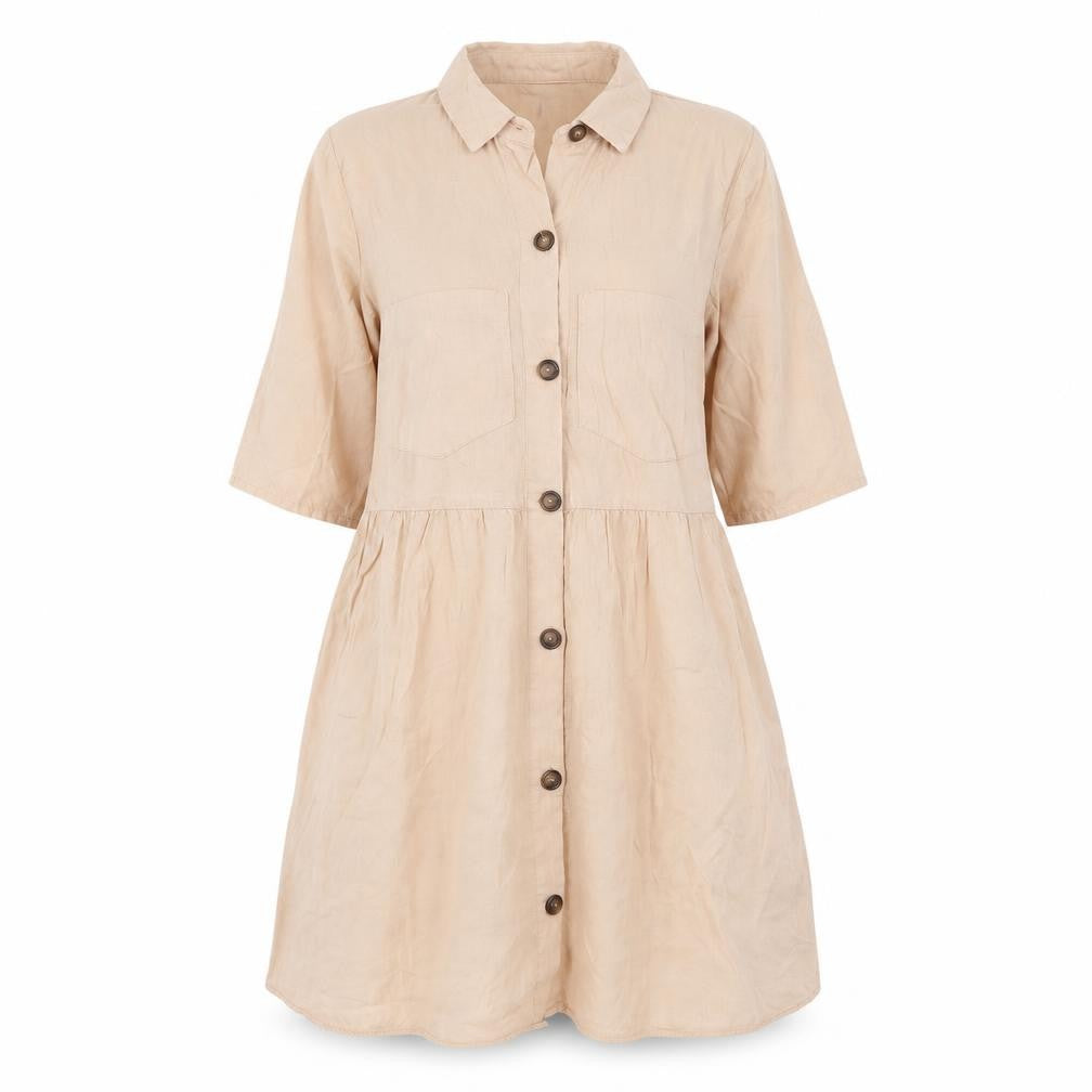 Zara Womens Pink Lyocell Shirt Dress Size XS Collared Button