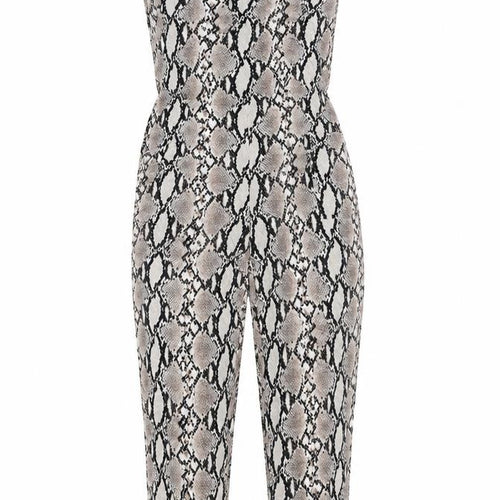 Dorothy Perkins Womens Beige Animal Print Viscose Jumpsuit One-Piece Size 8 Tie - Snake Skin Print