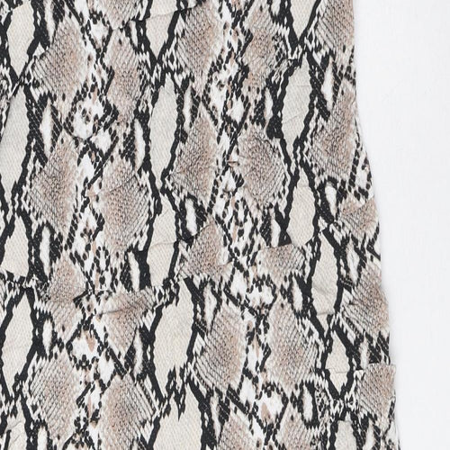 Dorothy Perkins Womens Beige Animal Print Viscose Jumpsuit One-Piece Size 8 Tie - Snake Skin Print