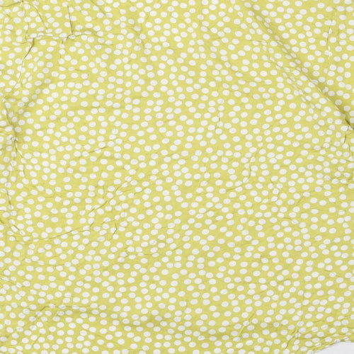 Comma Womens Green Polka Dot Viscose Basic Blouse Size 6 V-Neck