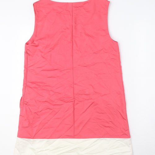 VIVI Boutique Womens Pink Viscose Pencil Dress Size 14 Crew Neck Zip