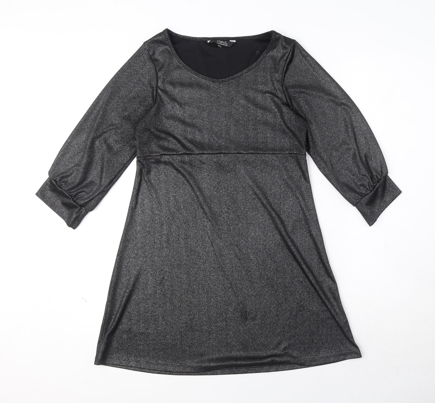 Star By Julien Macdonald Girls Black Polyester A-Line Size 16 Years Round Neck Pullover
