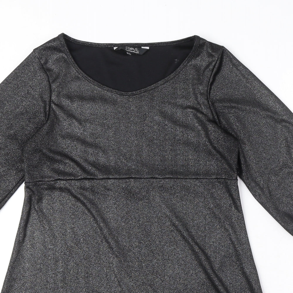 Star By Julien Macdonald Girls Black Polyester A-Line Size 16 Years Round Neck Pullover