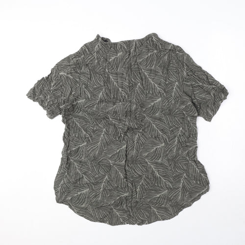 Viz A Viz Womens Green Geometric Viscose Basic Blouse Size 18 Round Neck - 18/20