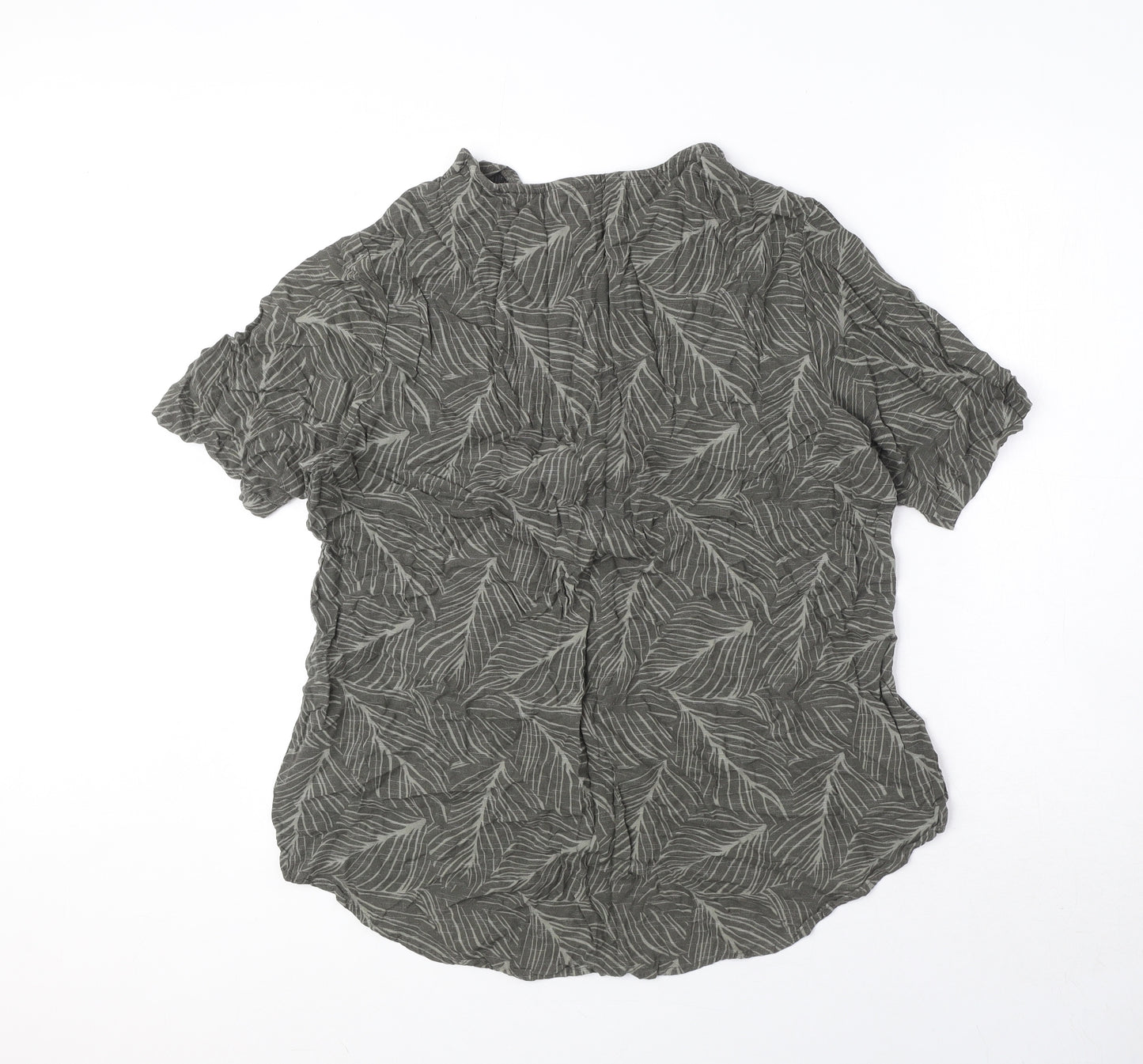 Viz A Viz Womens Green Geometric Viscose Basic Blouse Size 18 Round Neck - 18/20