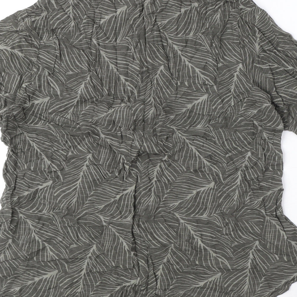 Viz A Viz Womens Green Geometric Viscose Basic Blouse Size 18 Round Neck - 18/20