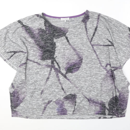 RJR.John Rocha Womens Grey Polyester Jersey Blouse Size 12 Round Neck
