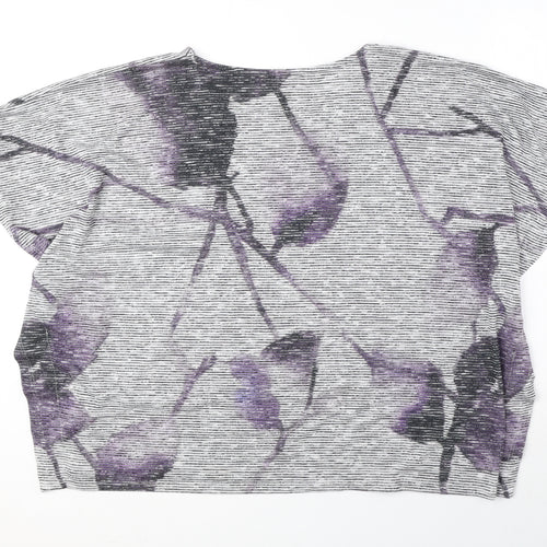 RJR.John Rocha Womens Grey Polyester Jersey Blouse Size 12 Round Neck