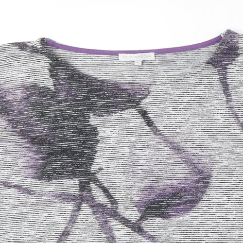 RJR.John Rocha Womens Grey Polyester Jersey Blouse Size 12 Round Neck