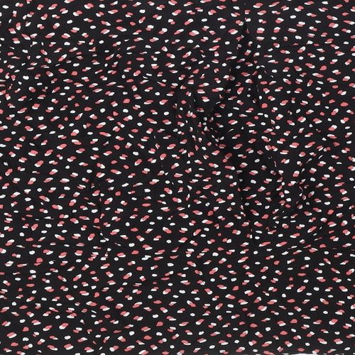 Marks and Spencer Womens Black Polka Dot Viscose Basic Blouse Size 12 Boat Neck