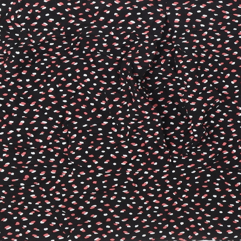 Marks and Spencer Womens Black Polka Dot Viscose Basic Blouse Size 12 Boat Neck