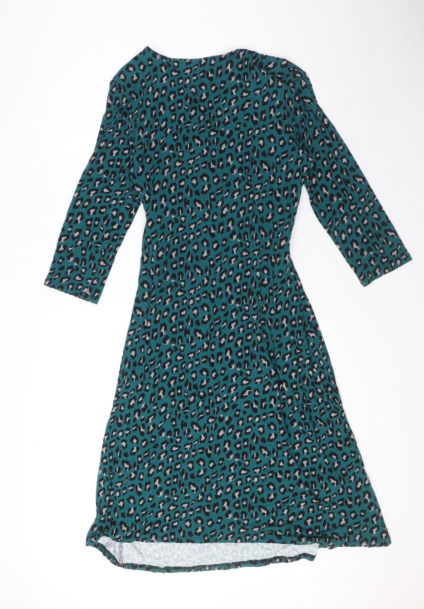 Per Una Womens Blue Animal Print Viscose Maxi Size 14 Crew Neck Pullover