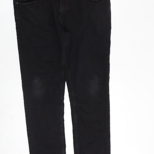 F&F Mens Black Cotton Skinny Jeans Size 38 in L32 in Slim Zip