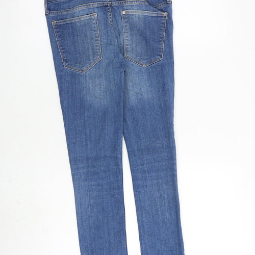 H&M Womens Blue Cotton Straight Jeans Size 27 in L26 in Slim Zip