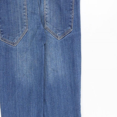 H&M Womens Blue Cotton Straight Jeans Size 27 in L26 in Slim Zip
