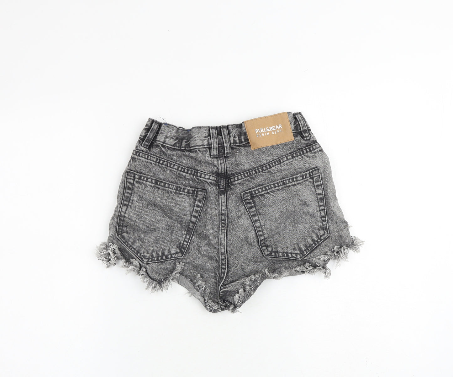 Pull&Bear Womens Grey Cotton Cut-Off Shorts Size 6 Regular Zip - Distressed