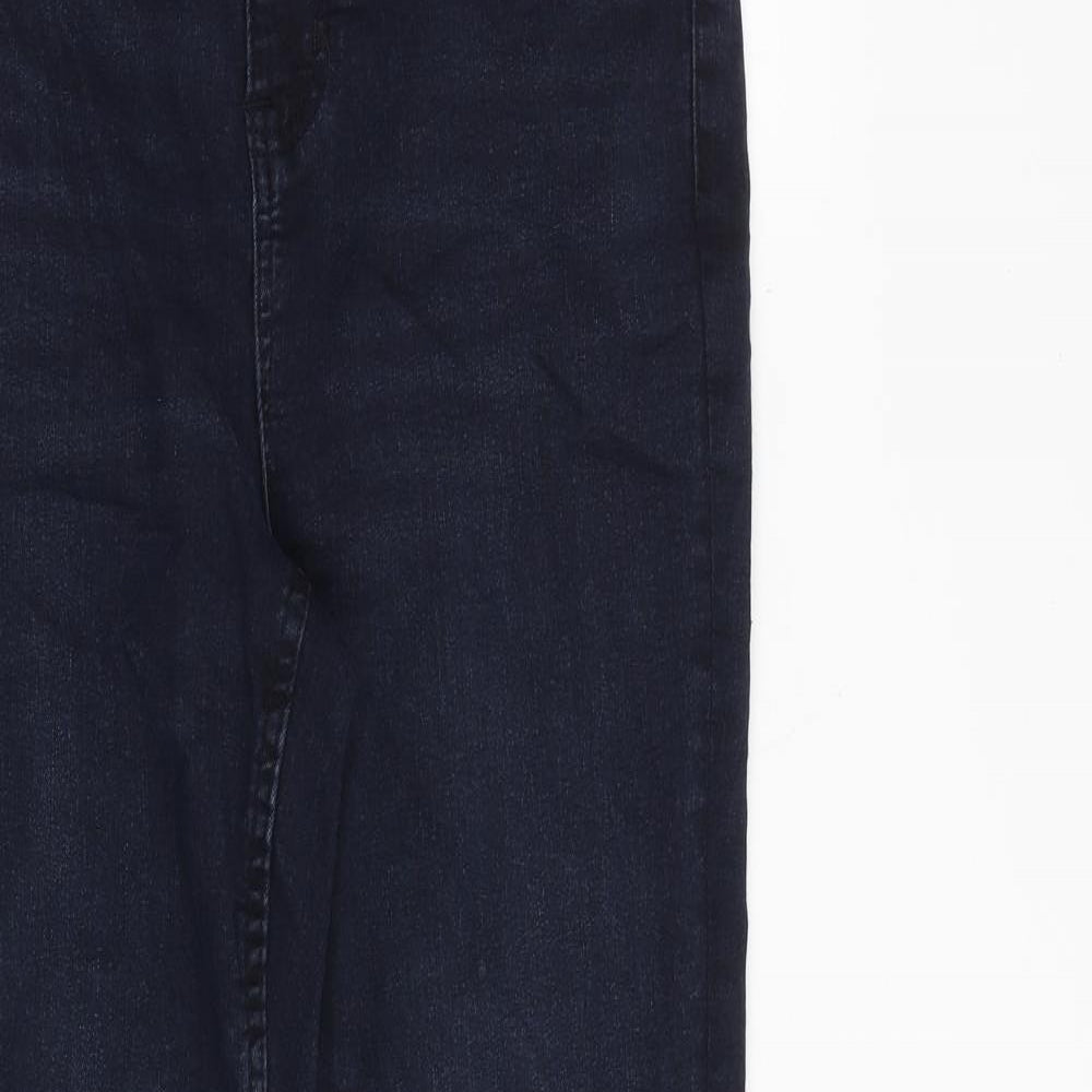Marks and Spencer Womens Blue Cotton Flared Jeans Size 12 L31 in Regular Zip