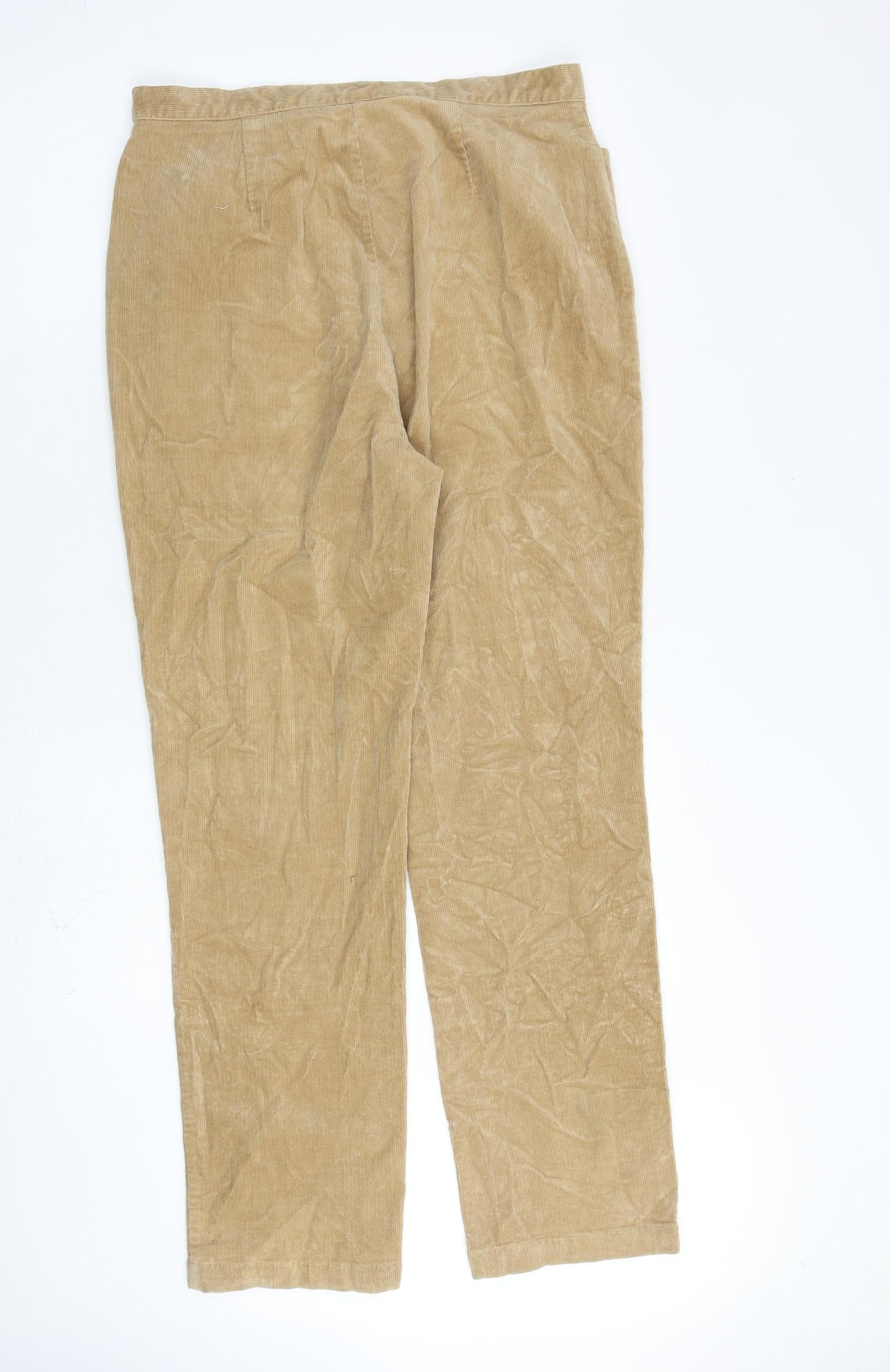 Jones Sport Womens Brown Cotton Trousers Size 12 L30 in Regular Zip