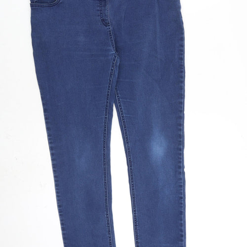 JoJo Maman Bébé Womens Blue Cotton Skinny Jeans Size M L30 in Regular