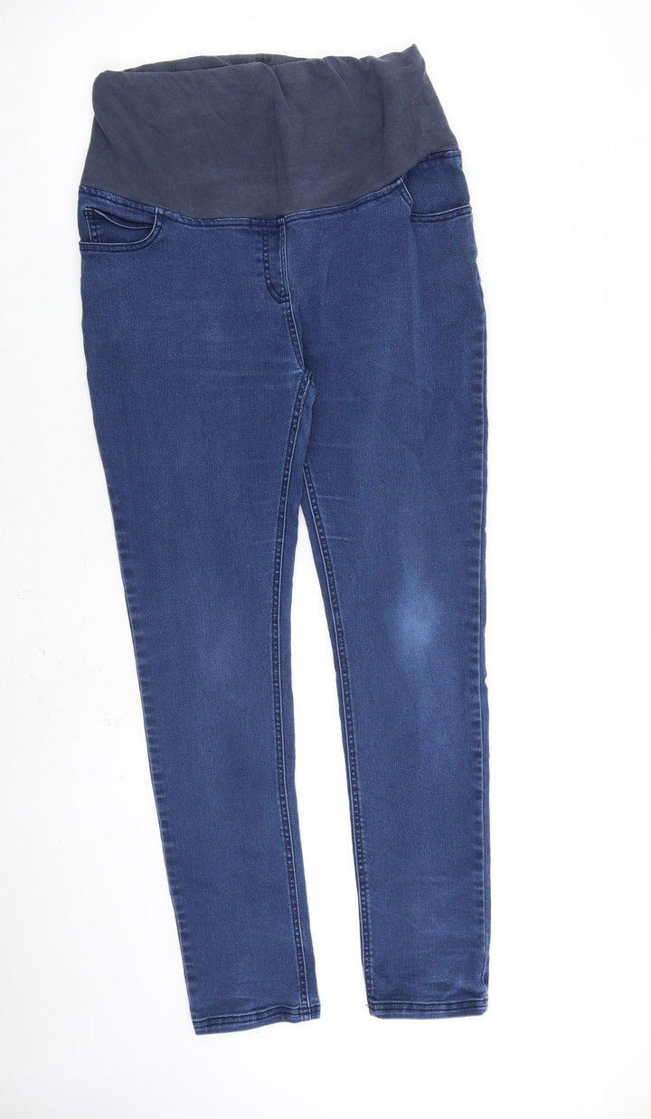 JoJo Maman Bébé Womens Blue Cotton Skinny Jeans Size M L30 in Regular