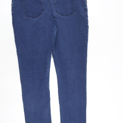 JoJo Maman Bébé Womens Blue Cotton Skinny Jeans Size M L30 in Regular