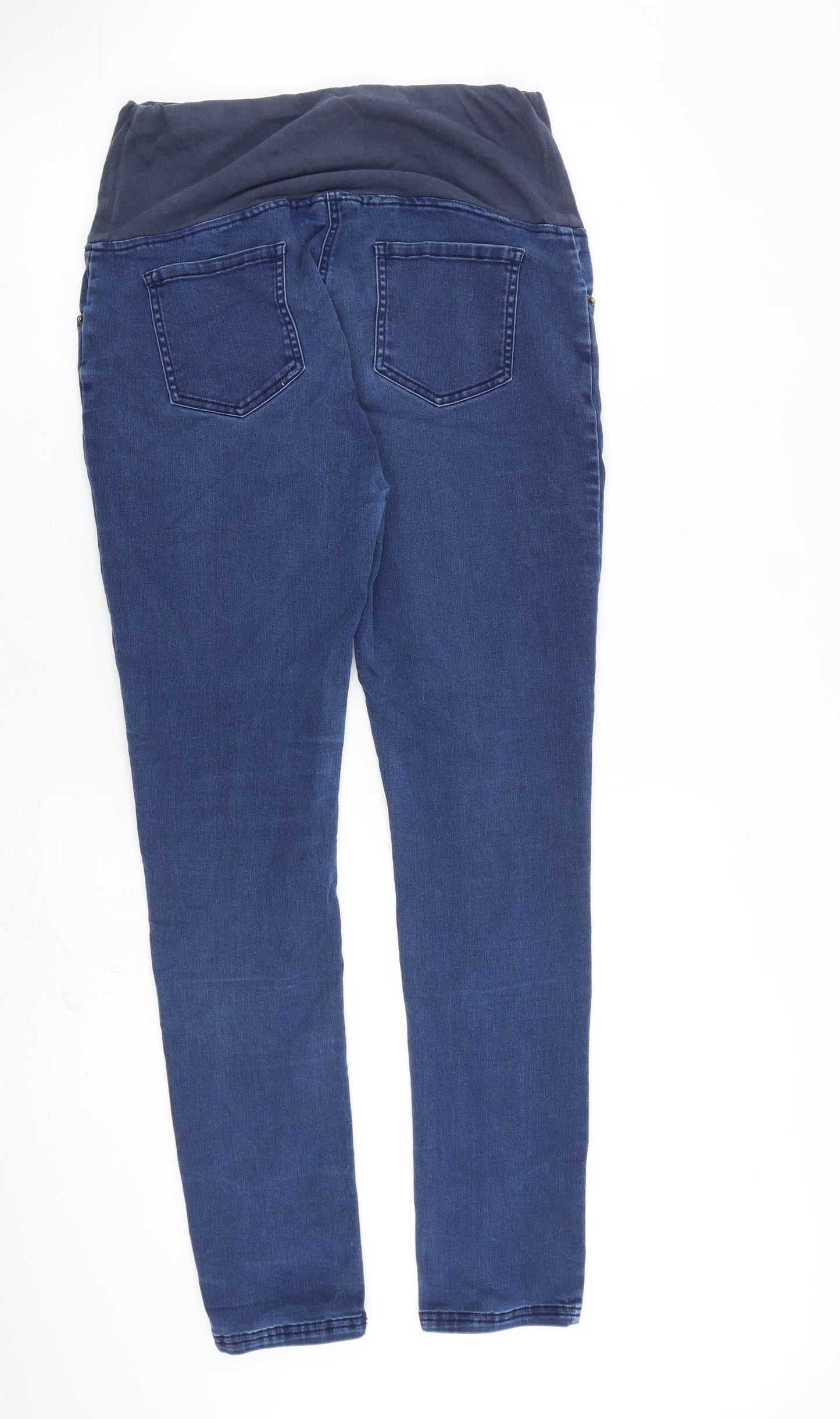 JoJo Maman Bébé Womens Blue Cotton Skinny Jeans Size M L30 in Regular