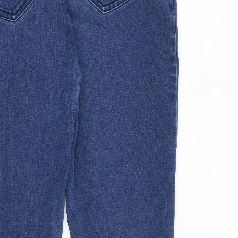 JoJo Maman Bébé Womens Blue Cotton Skinny Jeans Size M L30 in Regular