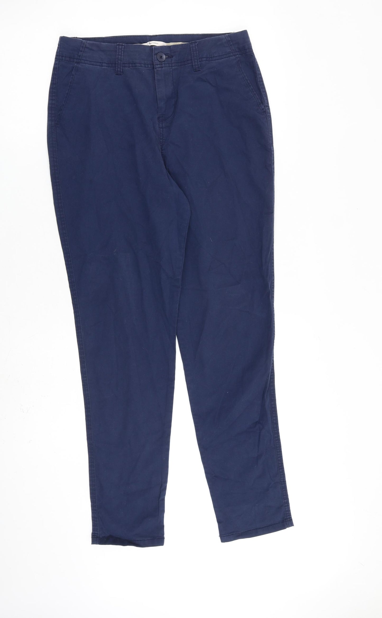 TU Womens Blue Cotton Straight Jeans Size 12 L29 in Regular Zip