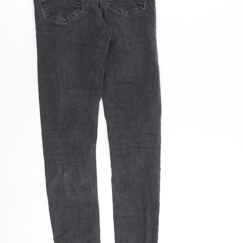Topshop Womens Grey Cotton Skinny Jeans Size 25 in L32 in Regular Zip