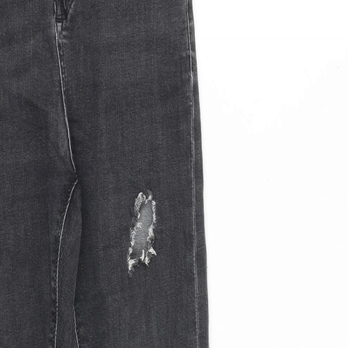 Topshop Womens Grey Cotton Skinny Jeans Size 25 in L32 in Regular Zip