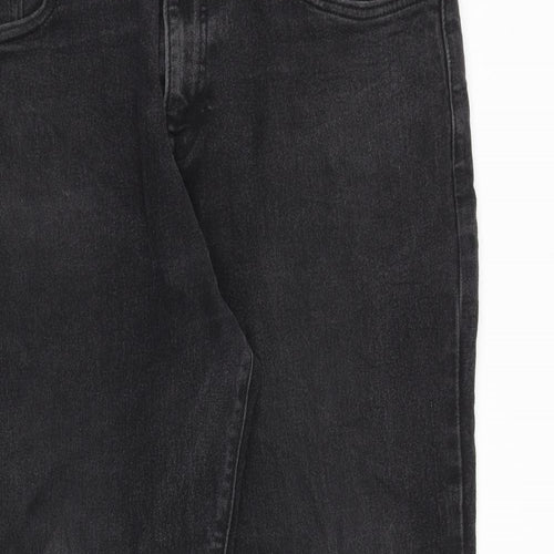 Easy Mens Grey Cotton Straight Jeans Size 38 in L27 in Regular Zip