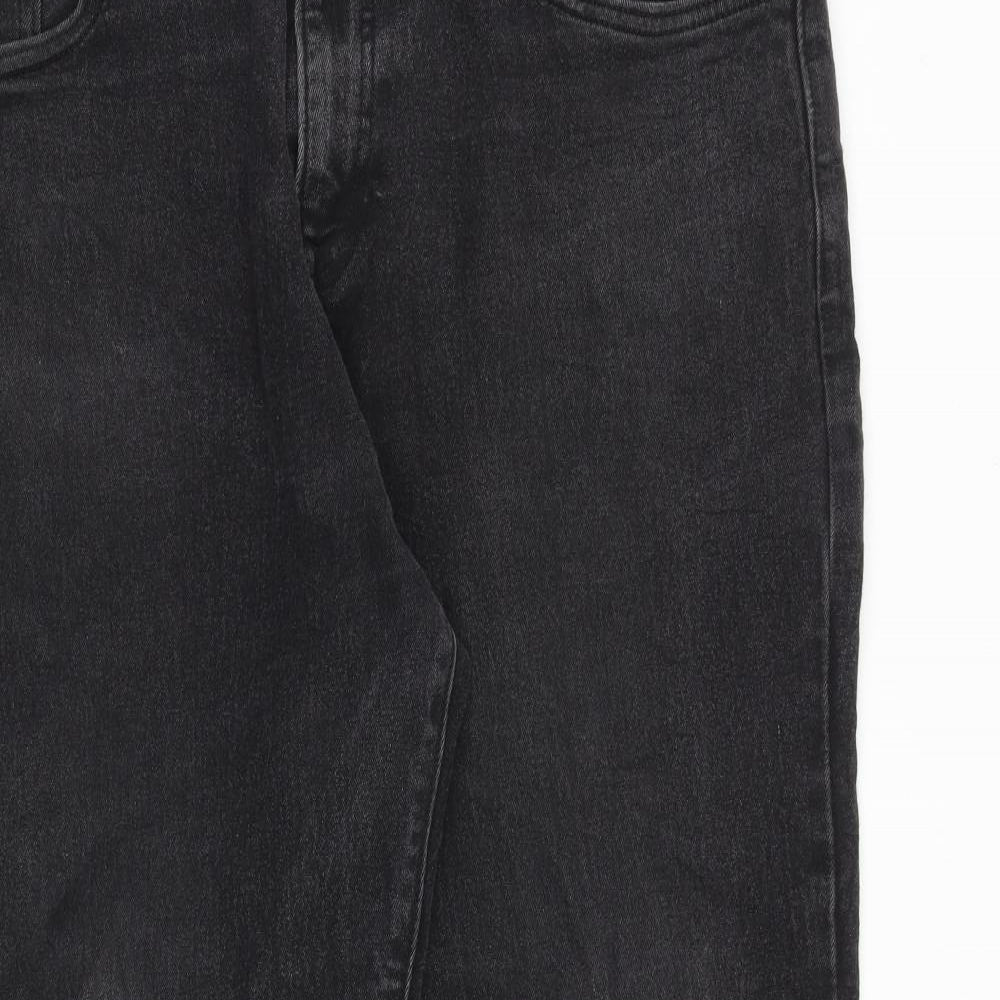 Easy Mens Grey Cotton Straight Jeans Size 38 in L27 in Regular Zip