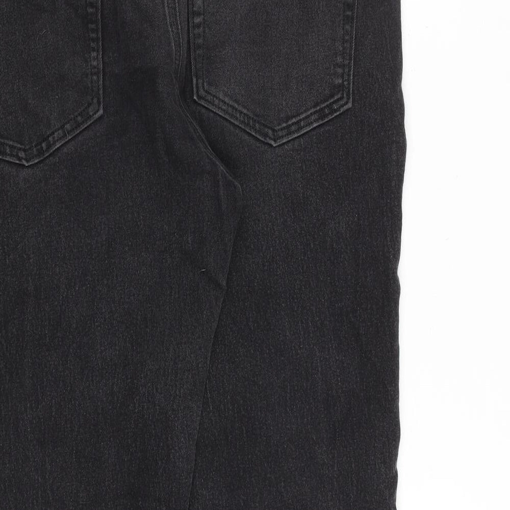 Easy Mens Grey Cotton Straight Jeans Size 38 in L27 in Regular Zip