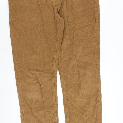 Boden Mens Brown Cotton Trousers Size 36 in L34 in Regular Zip