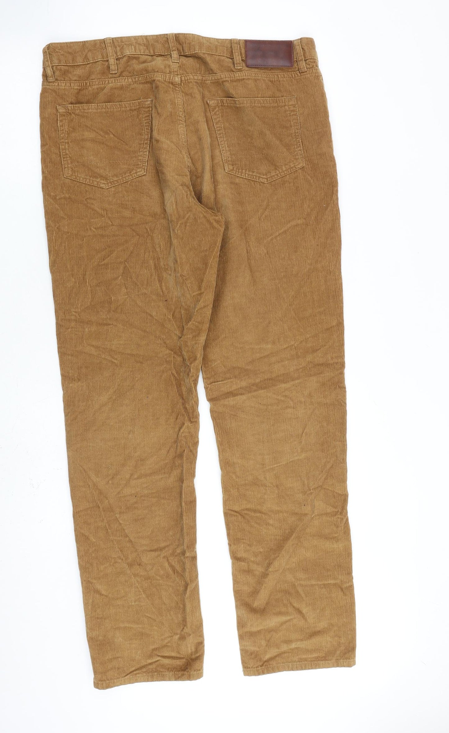 Boden Mens Brown Cotton Trousers Size 36 in L34 in Regular Zip