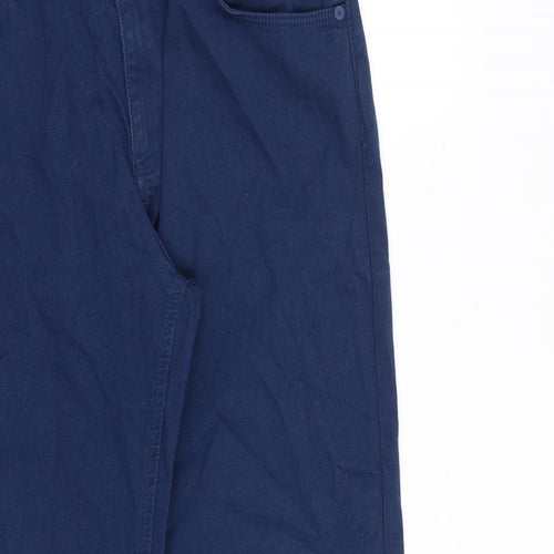 US Polo Assn. Mens Blue Cotton Trousers Size 33 in L28 in Regular Zip