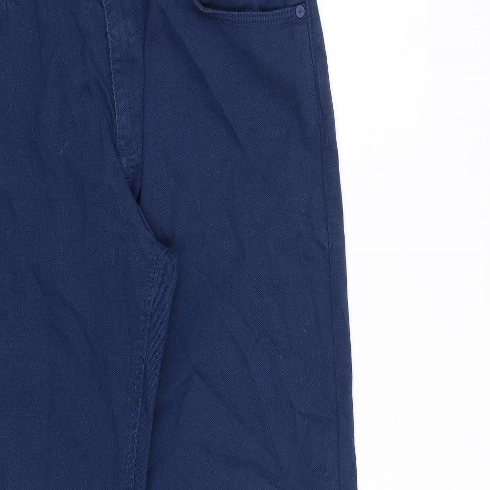 US Polo Assn. Mens Blue Cotton Trousers Size 33 in L28 in Regular Zip