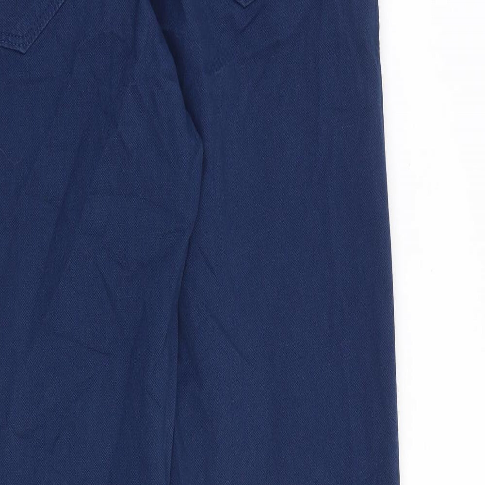 US Polo Assn. Mens Blue Cotton Trousers Size 33 in L28 in Regular Zip