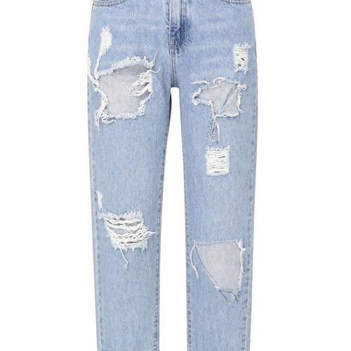 Missguided Womens Blue Cotton Mom Jeans Size 6 L26 in Regular Zip