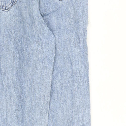 Missguided Womens Blue Cotton Mom Jeans Size 6 L26 in Regular Zip