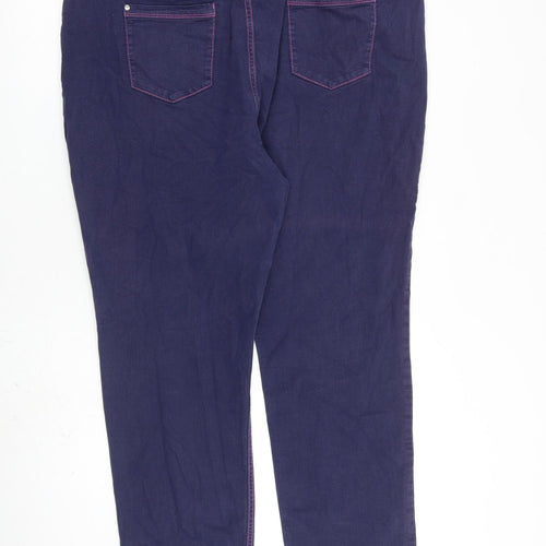 Classic Womens Blue Cotton Cropped Jeans Size 20 L26 in Regular Zip